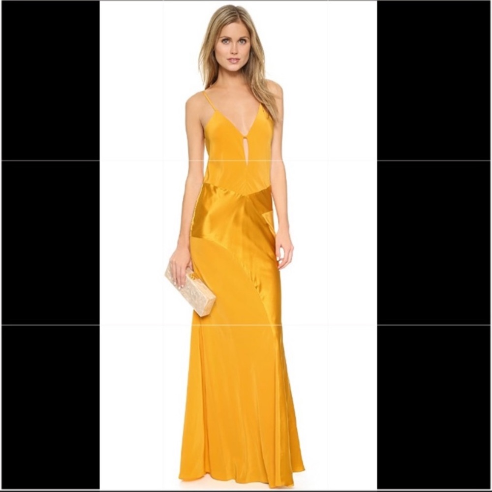 Mason by Michelle Mason yellow/mango silk dress